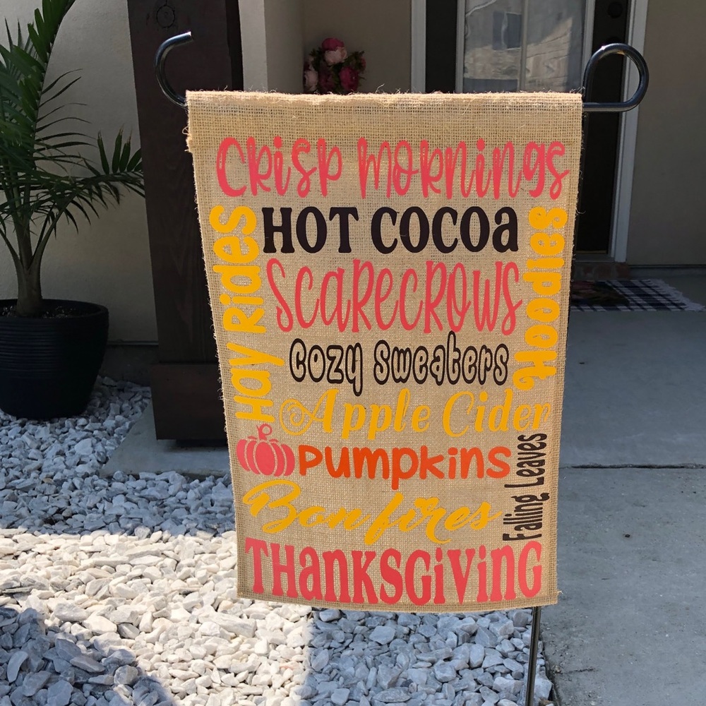 ✅Pumpkin ThanksgivingGarden Flag Autumn Leaves  12 x18 Decorative Fall Yard Sign